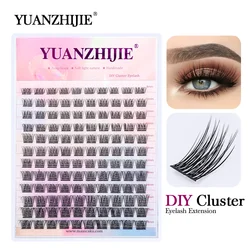 DIY Clusters Eyelash Extension Dovetail Segmented Lashes 48 Volume Natural Segmented Eyelashes Bundles