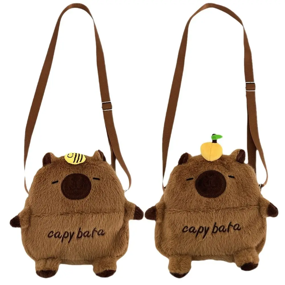 جديد الكرتون كابيبارا حقيبة الهاتف Crossbody سعة كبيرة سستة حقيبة كتف مع حزام قابل للتعديل حقيبة تخزين للأطفال