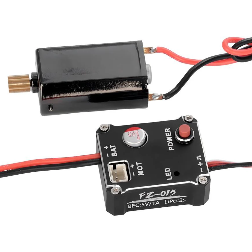 180 50T Brushed Motor 15A Electronic Speed Controller 2S 5V/1A BEC for 1/18/ 1/24 SCX24 TRX4M FMS RC Car Crawler Drift Upgrade