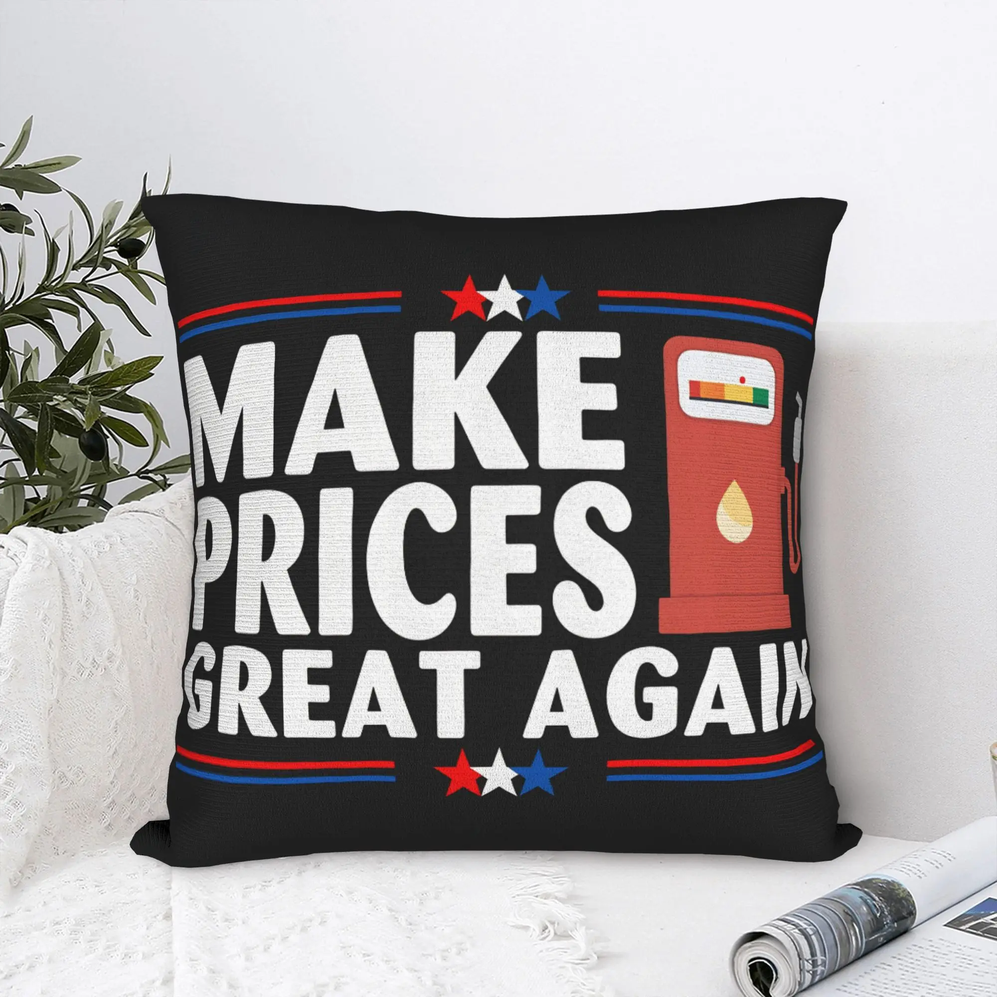 Make Gas Prices Great Again Pillowcases  Retro Trendy Pillow Case For Sofa Couch Bed Living Room Comfy Pillow Cover