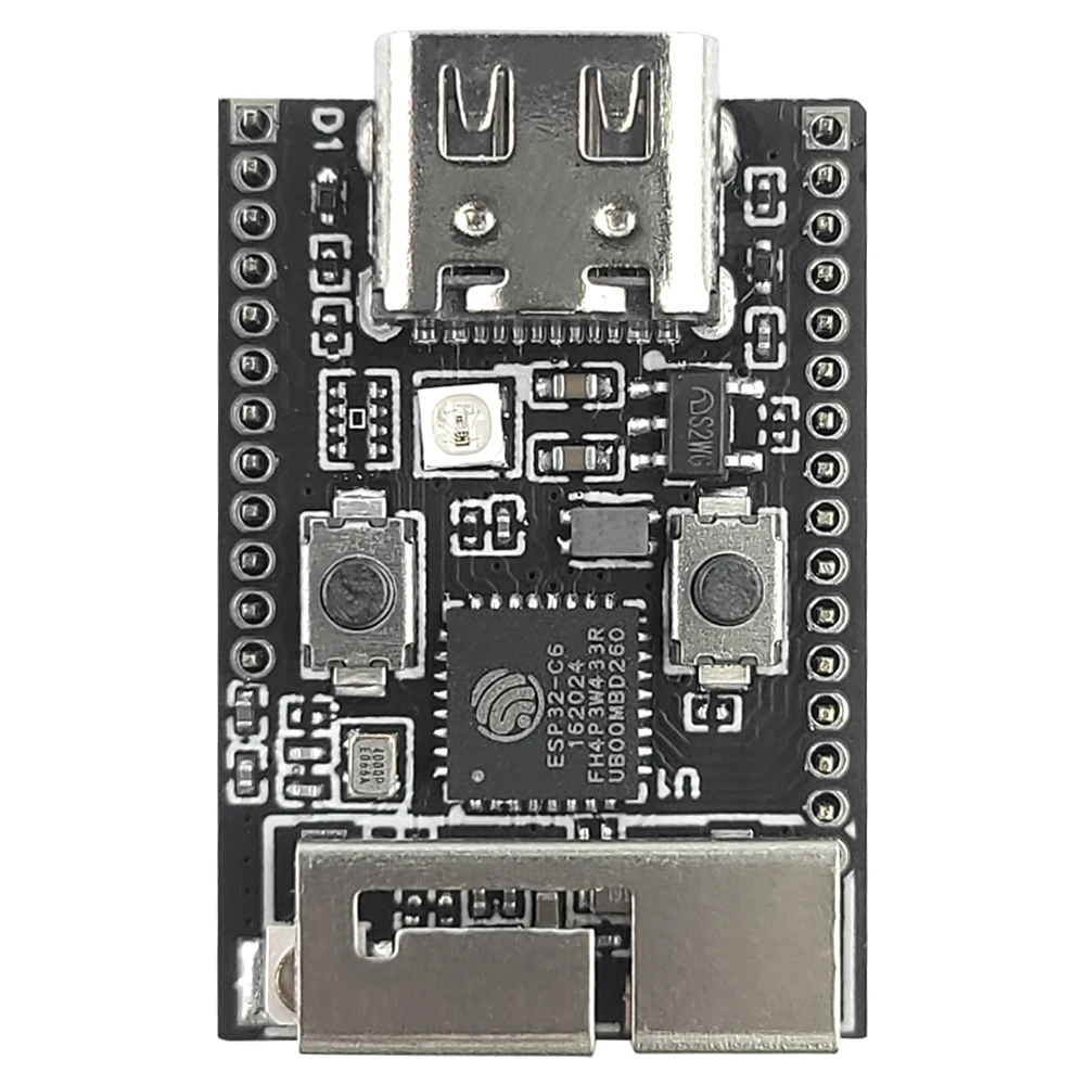 Wifi6 ESP32 C6 Development Board RISC-V 32-Bit ESP32-C6 N4 BT Wifi Module with Crystal Oscillator RGB LED 4MB FLASH USB Type-C