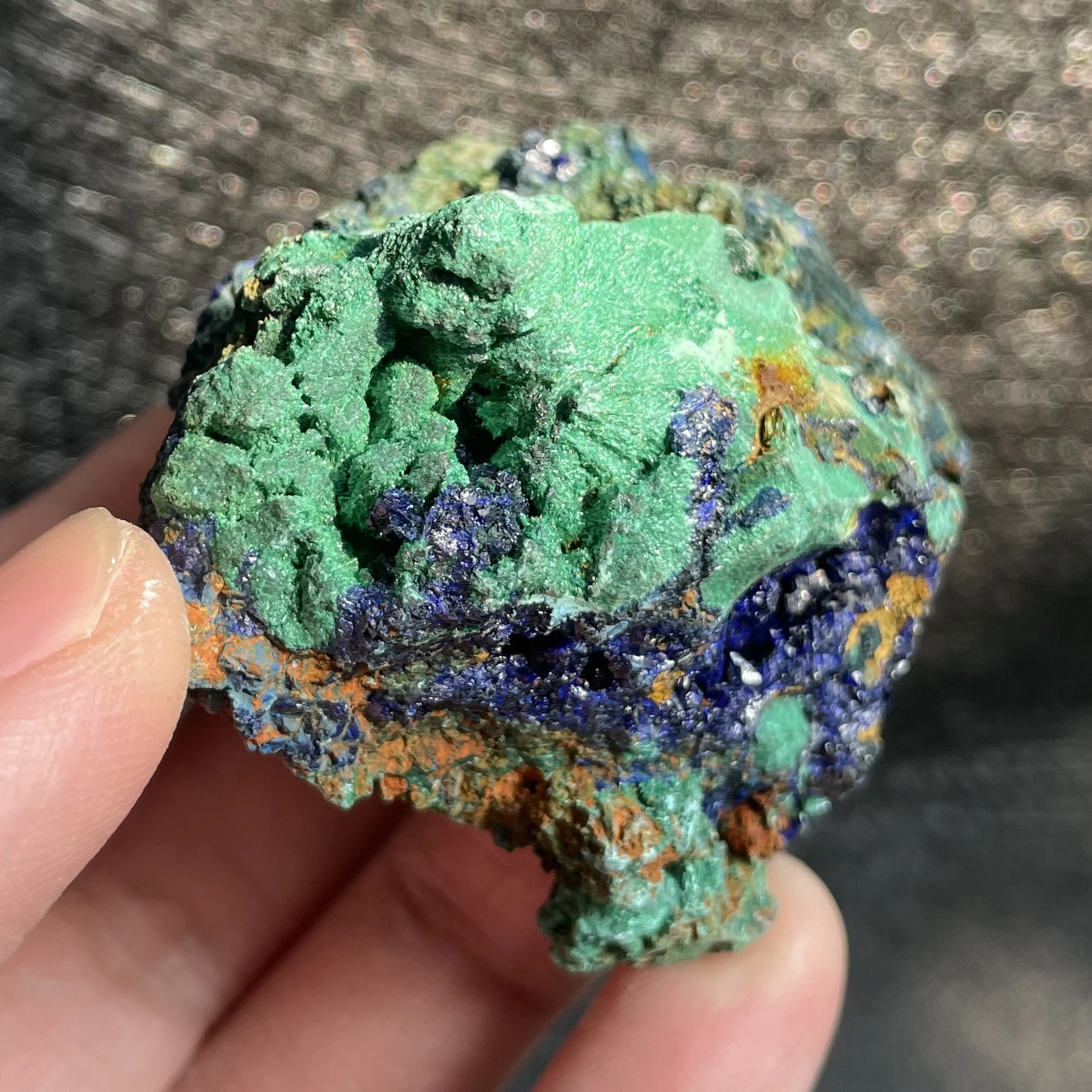 

107g Natural Crystal Rock Raw Azurite Malachit Mineral Specimen Quartz Decor Polished Divination Healing Gift Reiki D24