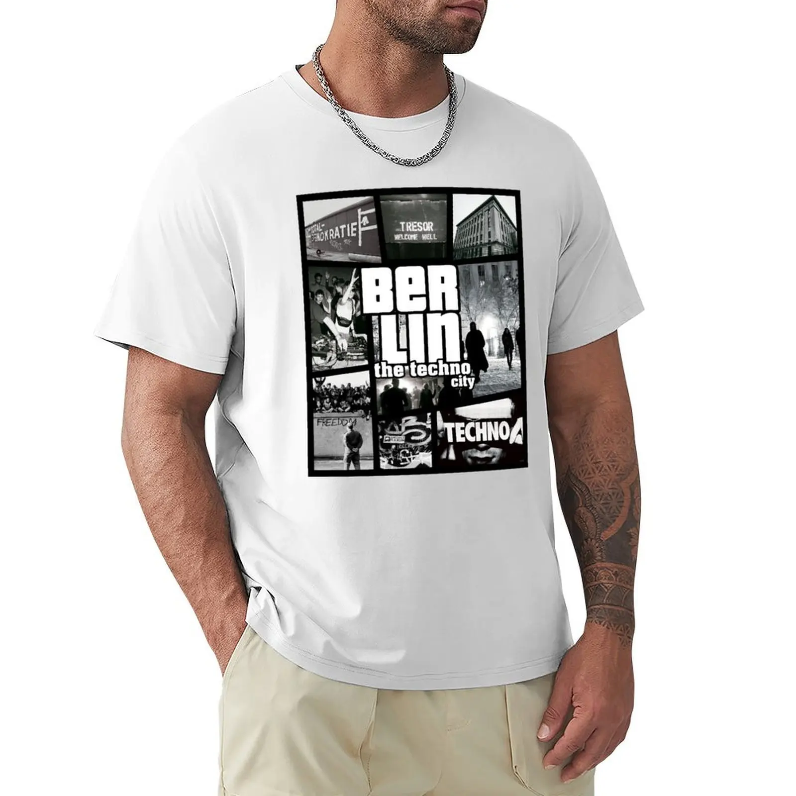 Berlin - The Techno City T-shirt sports fans boys animal print mens white t shirts