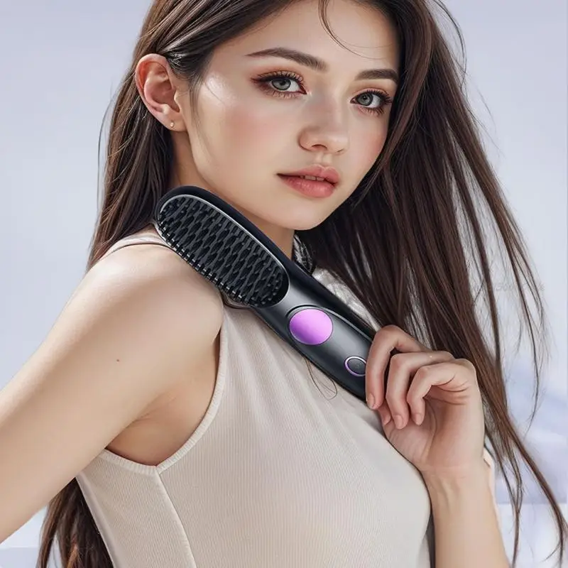 27RB Professional Styling Comb Thermal Brush Adjustable Heat Settings Suitable for Quick Straightening Daily Hair Care