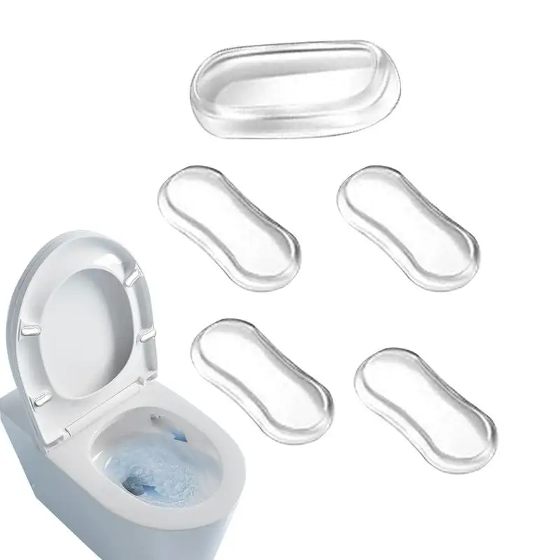 WC-Deckel Gummi-Pads Silikon WC-Sitz Stoßstangen 4 stücke WC-Sitz Stoßstange Ersatz-Kit mit starken Kleber für die Toilette