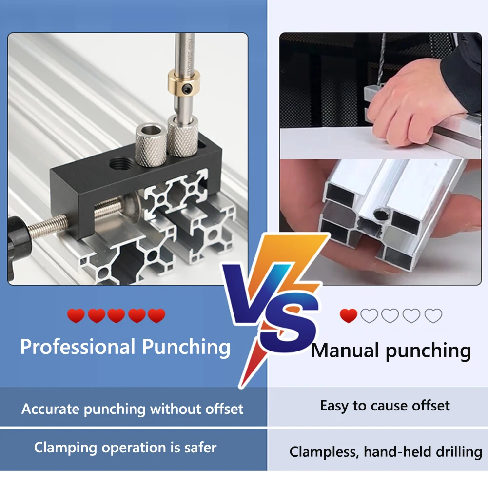 Punching Auxiliary Tool Aluminum Alloy Aluminum Profile Drill Guide Punch Locator Multi-Function Accurate Drilling Accessories