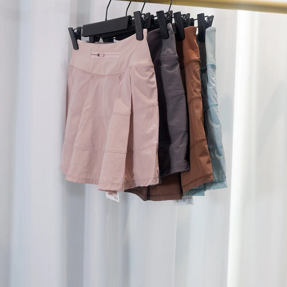 Summer Slimming Tennis Golf Camping Outdoor Sports Women's Mid-Waist Anti-Exposure Age-Reducing Bare-Feel Short Skirt
