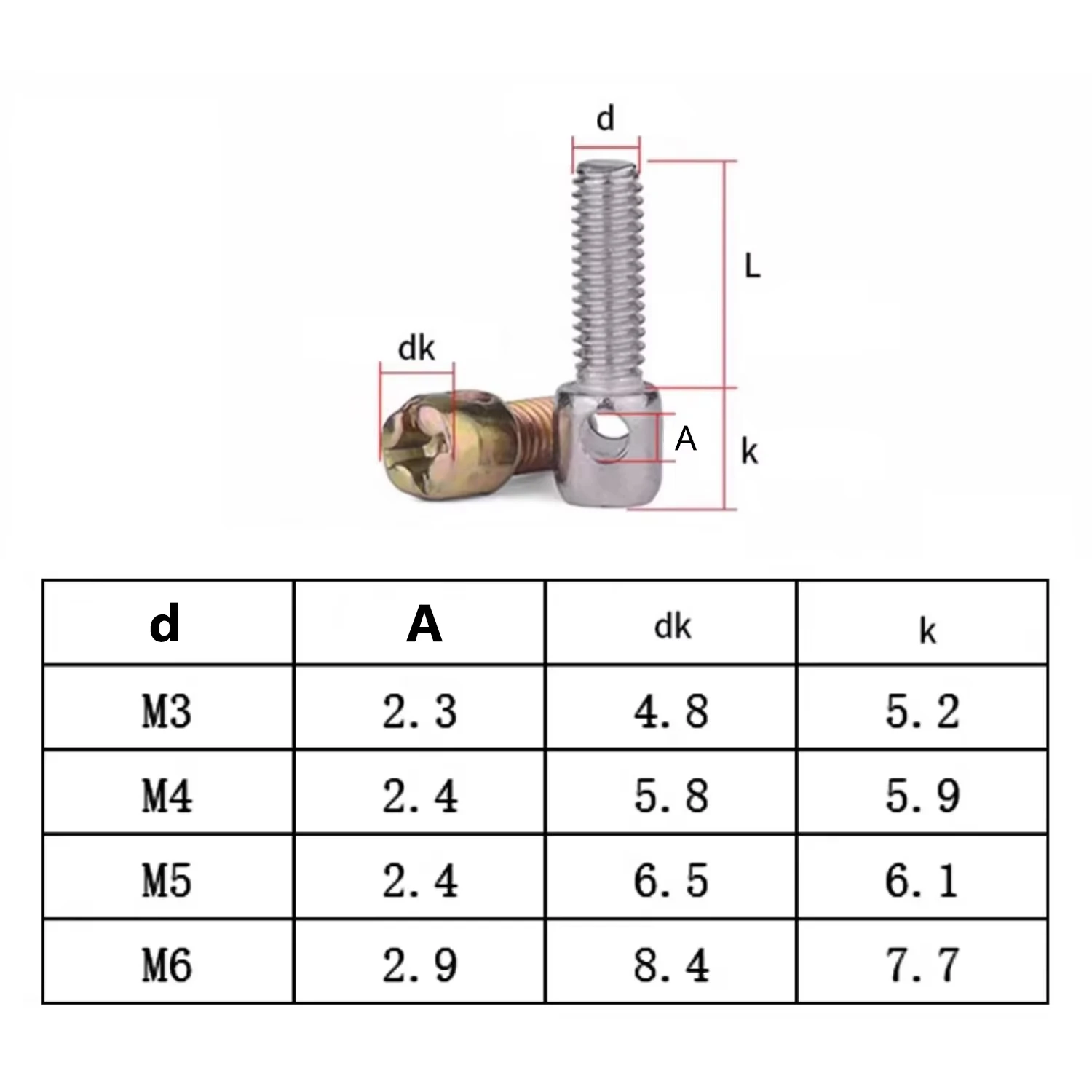 M3 M4 Zinc Plated Lead Sealed Electric Meter Box Screw with Hole Cross Bolt