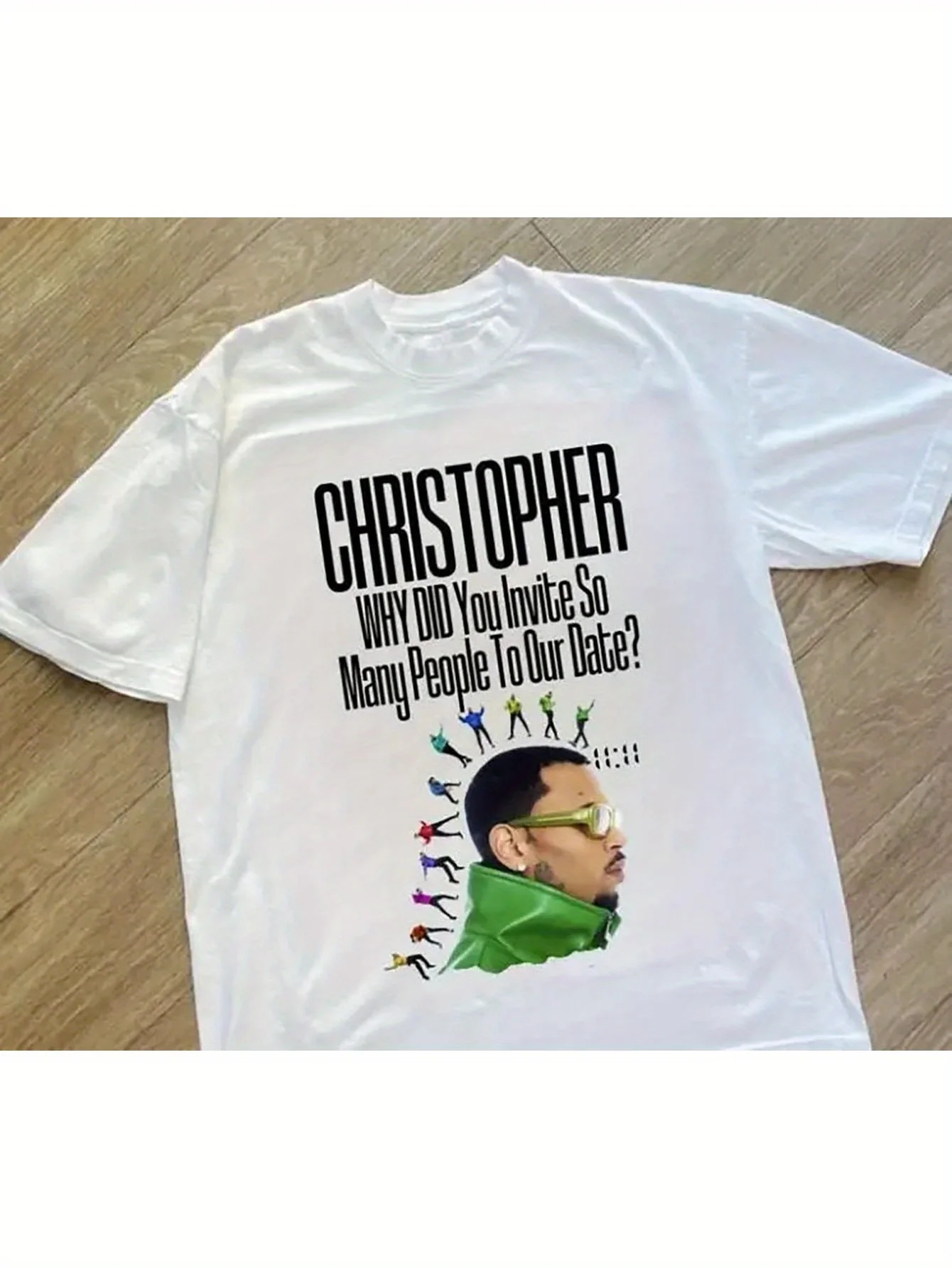 

1pc Chris Brown 2024 Tour T Shirt Crew Neck Casual Tee with Slight Stretch, All Season Comfort Fit, Printed Graphic Top for