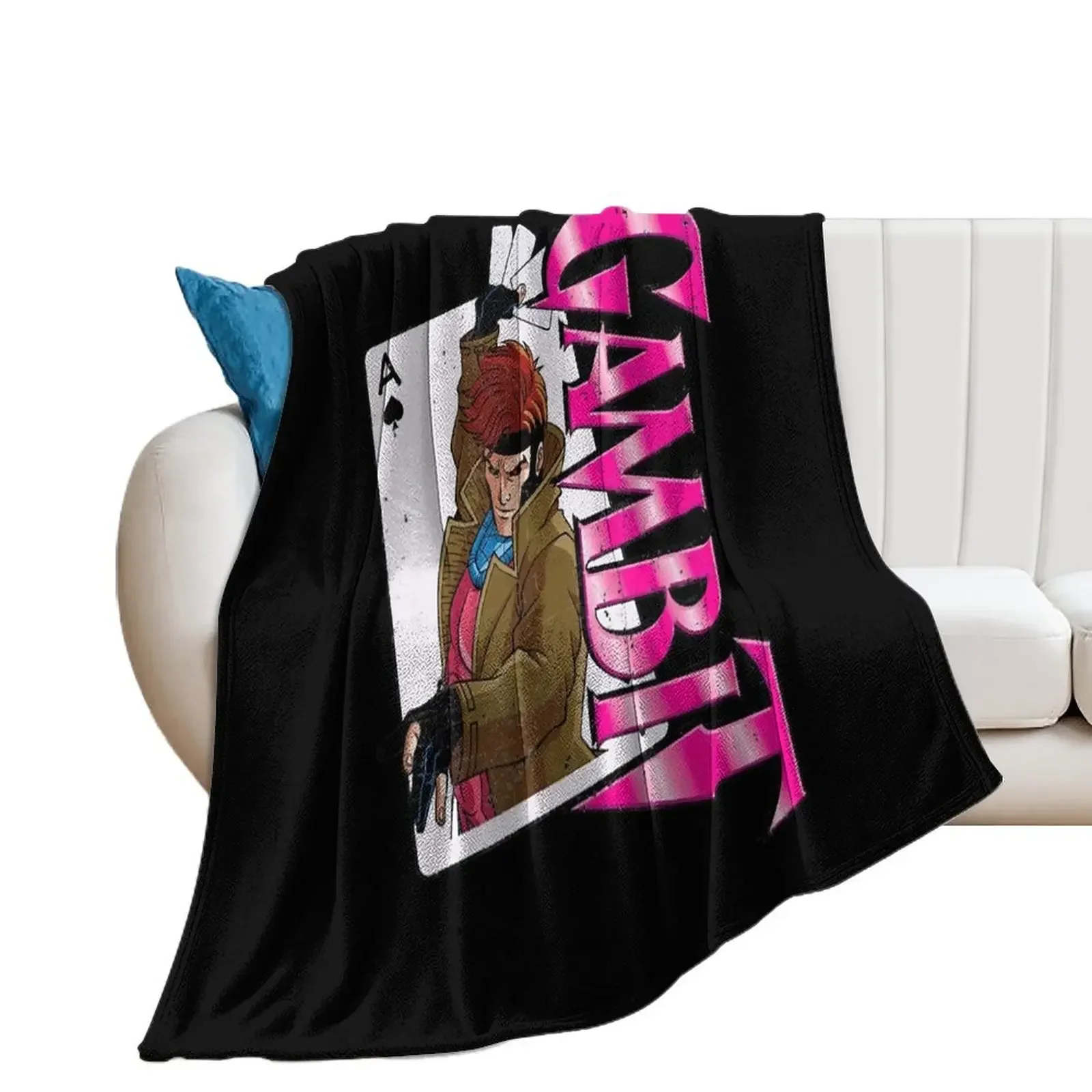 

S Men Gambi Card Retro Throw Blanket Soft Cute Stuffeds Blankets