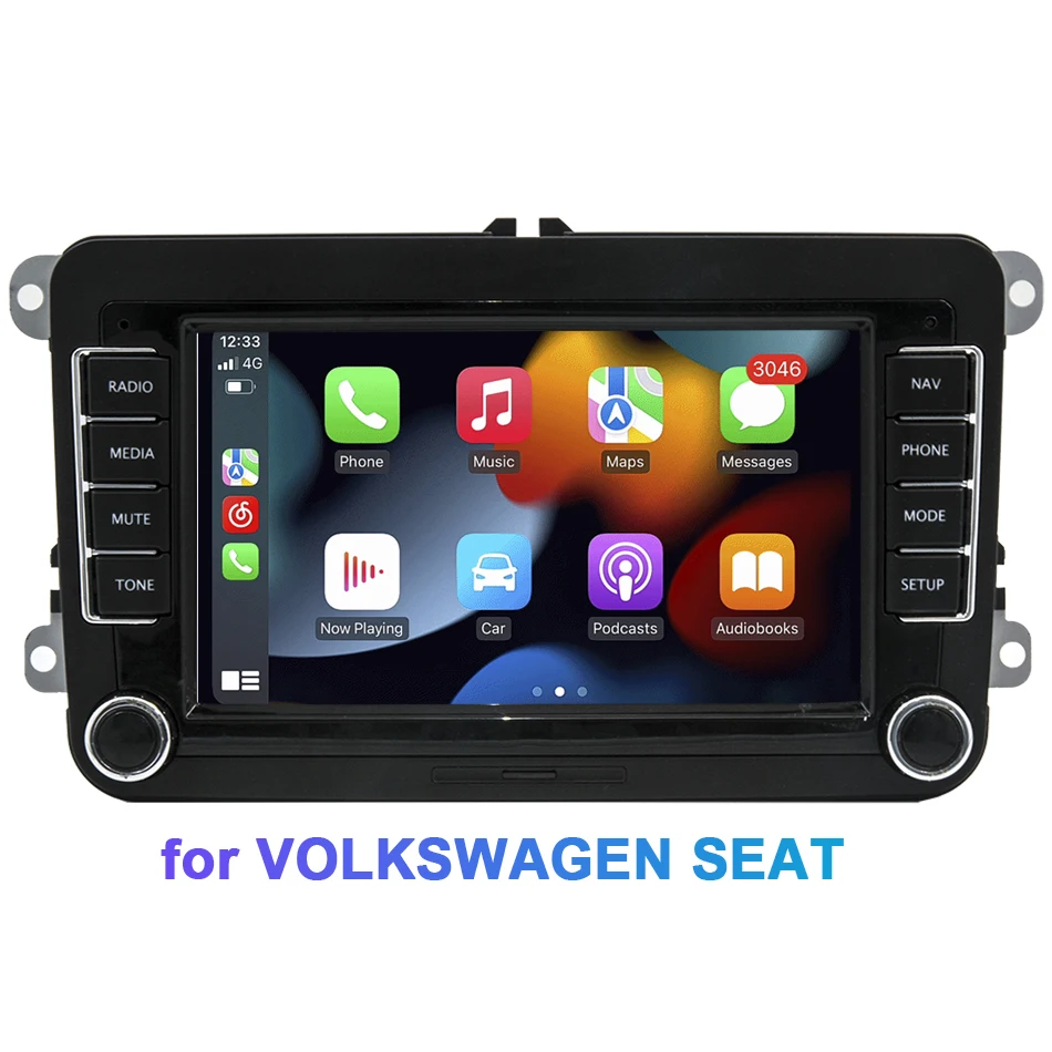 

Android unit system For Skoda Fabia Seat Leon Volkswagen VW Golf Passat Tiguan Polo Car GPS Radio spin button Multimedia CarPlay