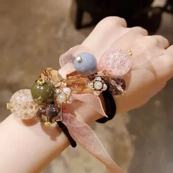Korean New Pearl Hair Ties Rope Ring Female Student girls  elastic Accessories Simple Adult Headwear Elastique Cheveux Fille