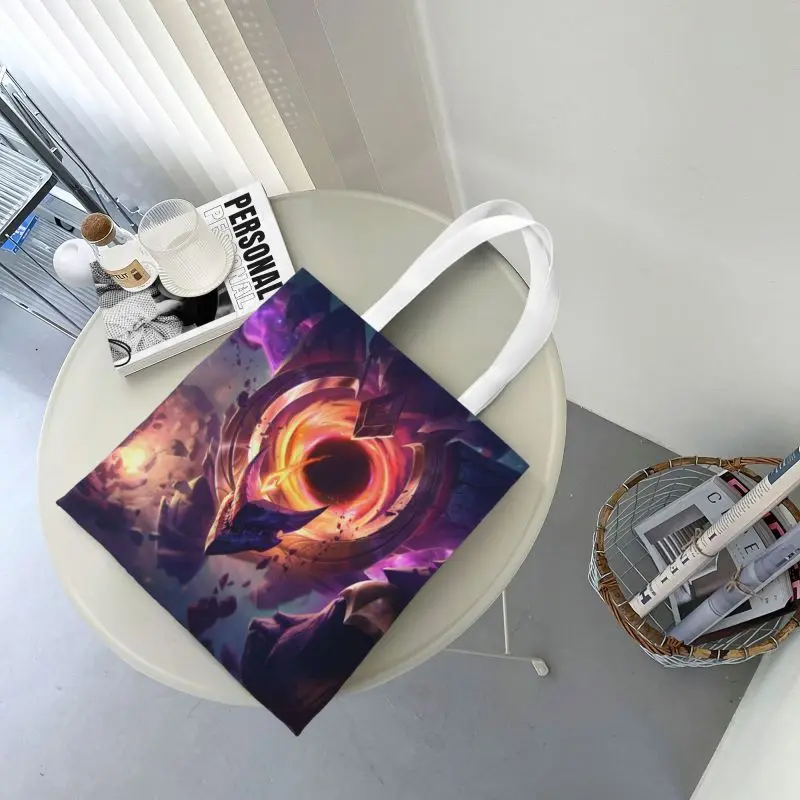 Nach League Video Spiele Legends Einkaufen Leinwand Tasche Frauen Reusable Lebensmittel Stern Malphite Tote Shopper Taschen