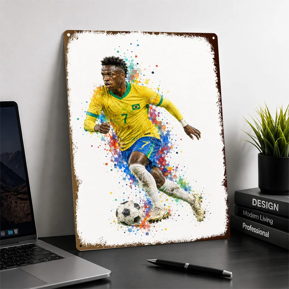 Vinícius Júnior Football Aluminum Poster Personalized Metal Sign Career Legacy Tribute Wall Art For Supporter Corner And Study
