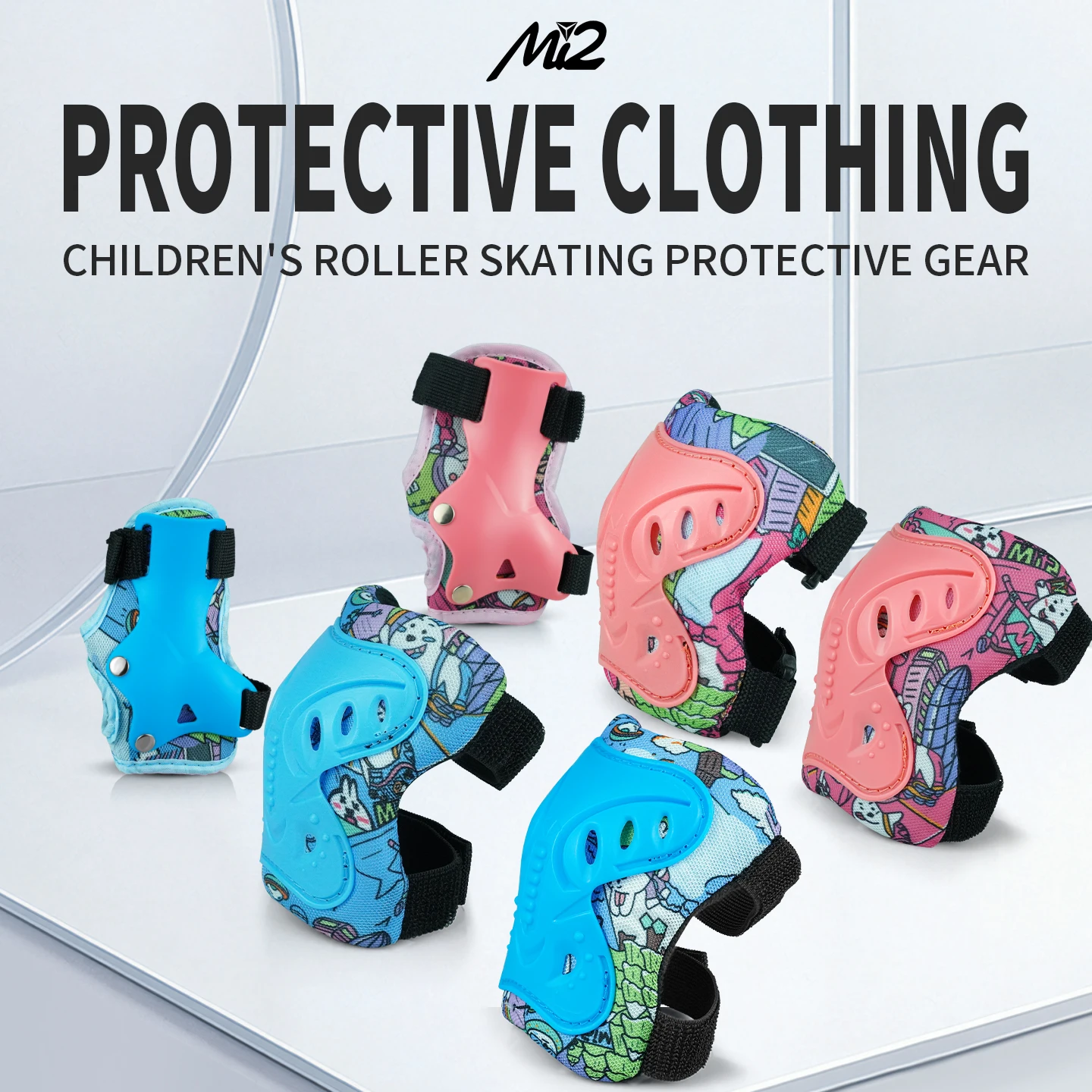 

6Pcs Protective Gear Set Kids Knee Pads Elbow Pads & Wrist Guard for Scooter, Skateboard, Bicycle, Inline Skating