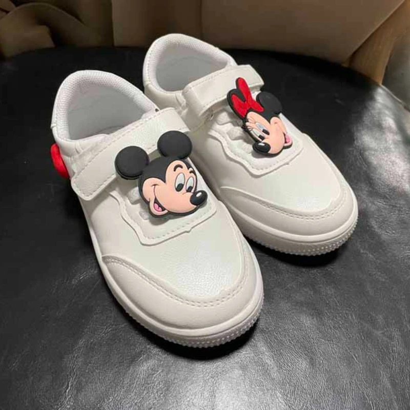 Children\'s Sneakers Cute Mickey Minnie Cartoon Casual Shoes for Boys and Girls Anti-slip Outdoor Shoes Kids Sport Shoes Disney