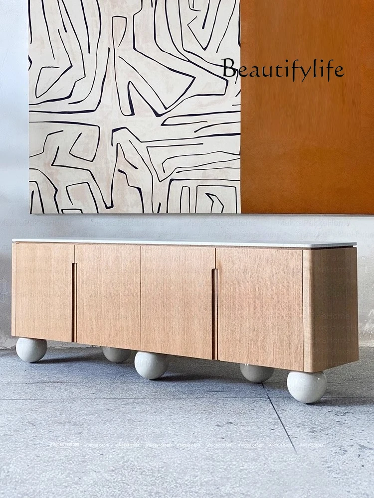 

Medieval designer creative modern simple wall locker retro cream style art TV cabinet
