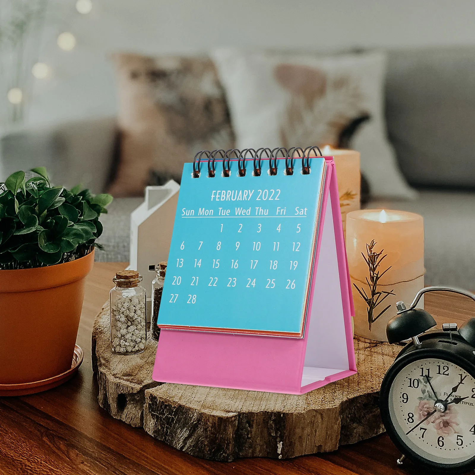 Mini Calendar Memo Pad – Foldable Desk Planner with Clear Printing, Exquisite Workmanship for Home Office Decor