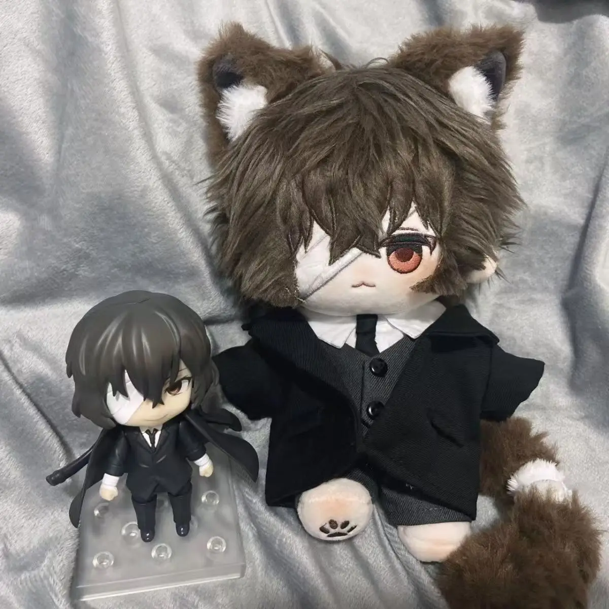 Stuffed 20cm Anime Bungo Stray Dogs Twin Dark Dazai Osamu Handsome Boy Plush Doll  Cotton Toys Dress Up Cosplay for Children