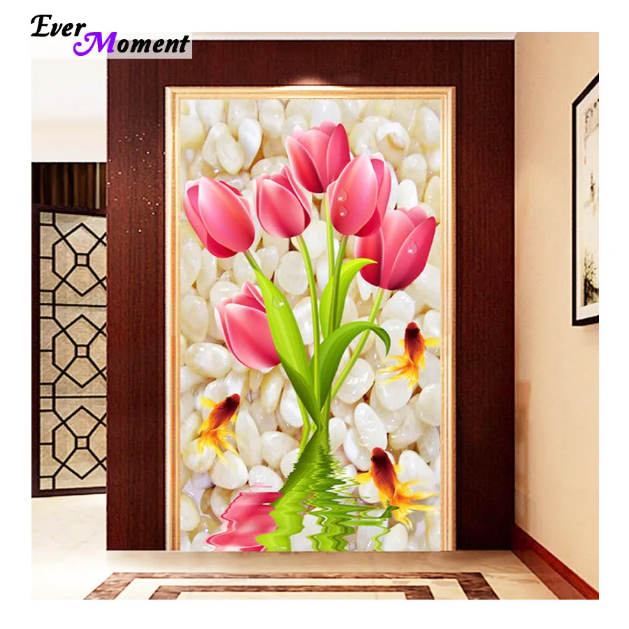 DIY 5d pintura de diamante tulipán regalo punto de cruz bordado de diamantes mosaico pegatinas de pared decoración del hogar Ferr envío ASF469