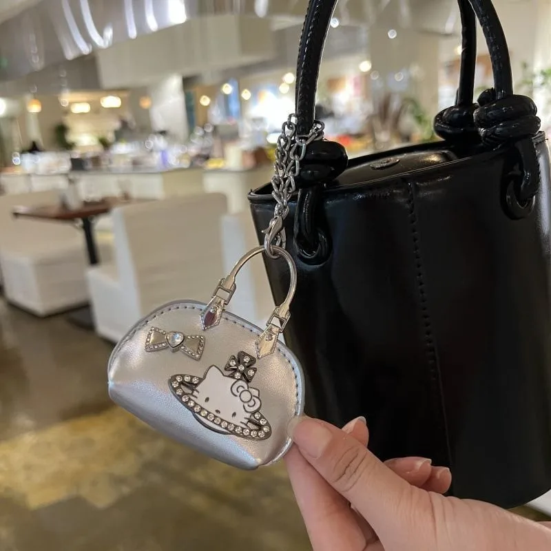 

New Fashion Cartoon Cat Bag Accessory Exquisite Luxury Metal Chain Pendant Multifunctional Accessory Keyring