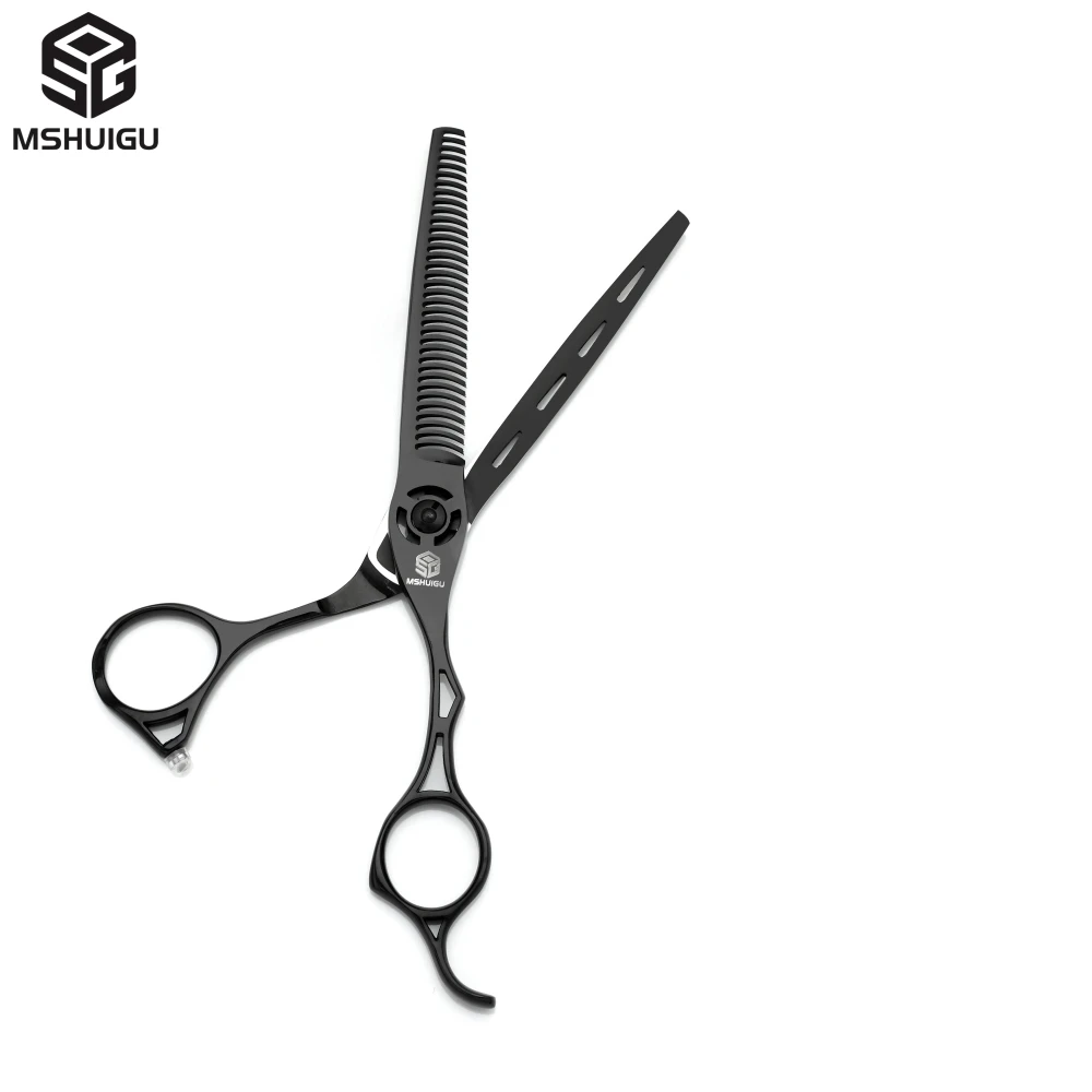 Professionelles Haarschere-Set aus 440C Edelstahl, 6, 6,5, 7 Zoll Schneidescheren, 6/6,5 Zoll 25-30% Effilierschere für Friseursalon – Detail 16