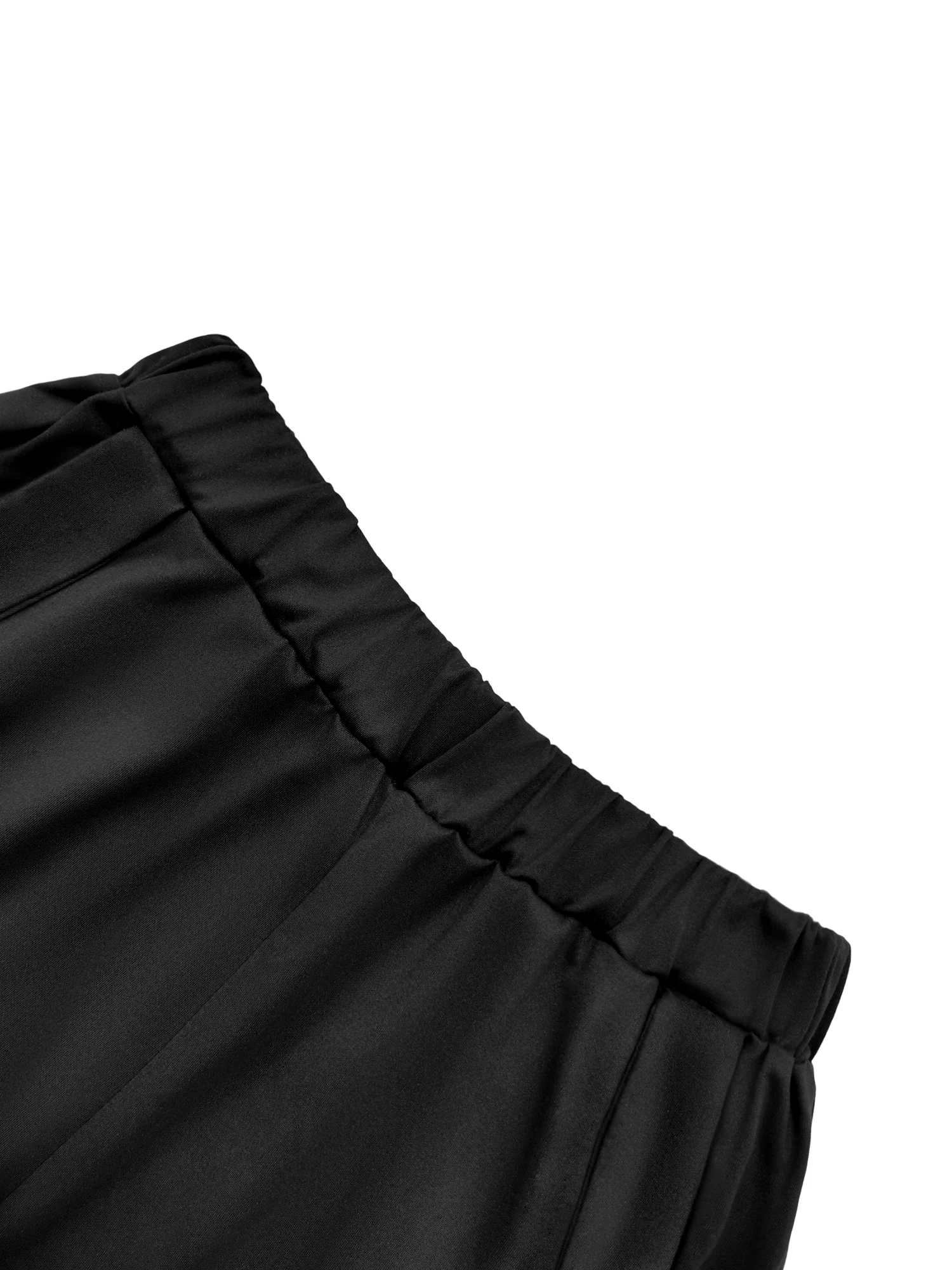 Damen Sommer-Shorts mit hoher Taille, elastischem Bund, lockerem, weitem Bein, knielang, lässige Hose mit Taschen und seitlichen Knöpfen – Detail 16