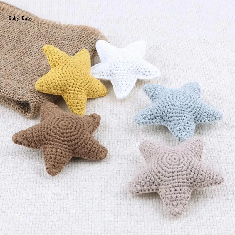 Baby Pacifier Clip Bead Crochet Star Toy DIY Teething Toy Infants Shower Gift Q81A