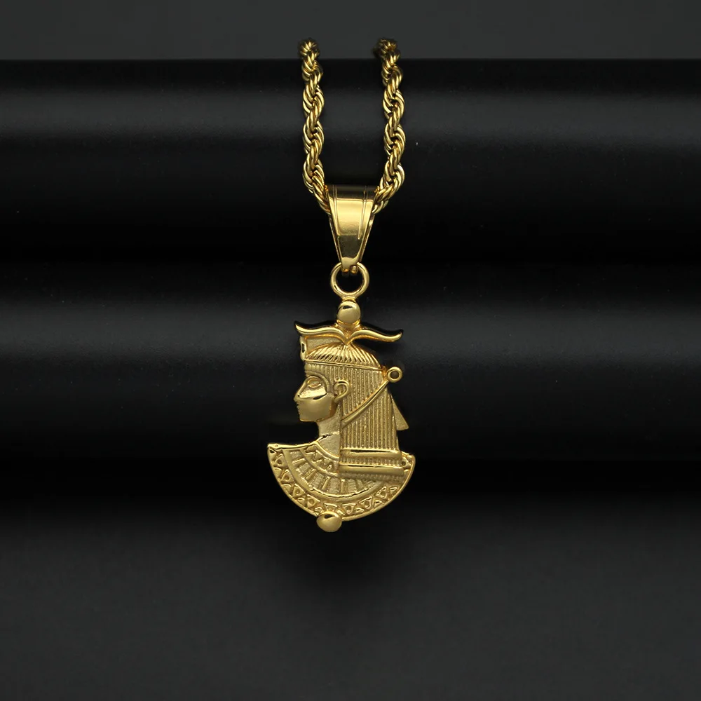 New Egypt Pharaoh Sphinx 316L Stainless Steel Men Necklaces Pendant Powerful Amulet For Women Jewelry Gift