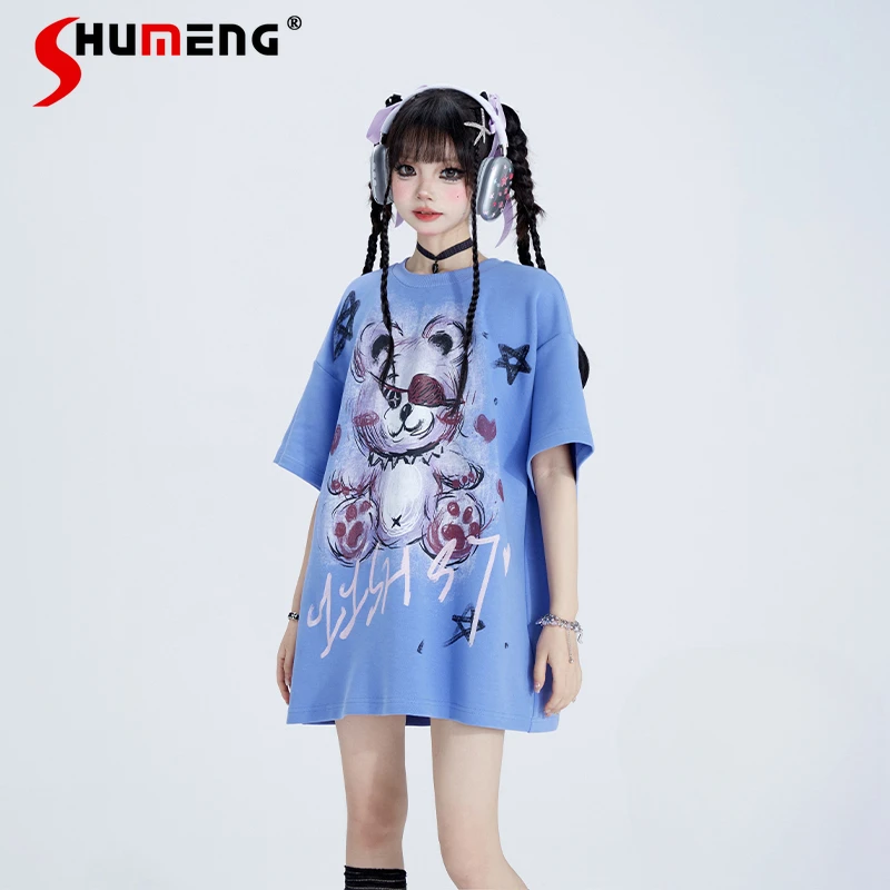 

Japanese Y2k Tshirts Clothes Cartoon Loose Short Sleeves Female Summer New Casual Kawaiit T-shirt Chic American High Street Top