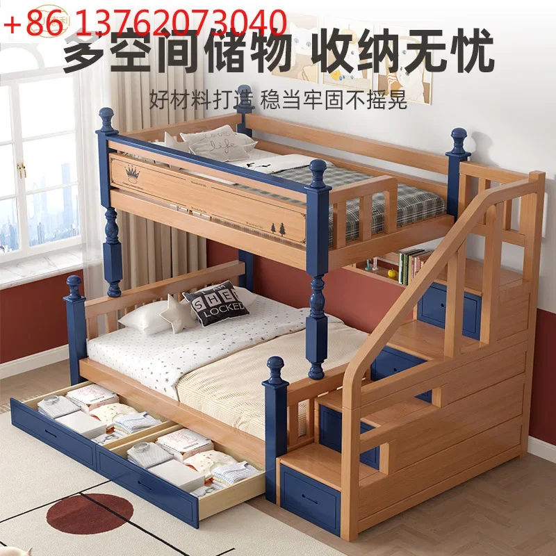 

Двухъярусные кровати из массива каучукового дерева 2026 года, полностью из массива, для детской комнаты