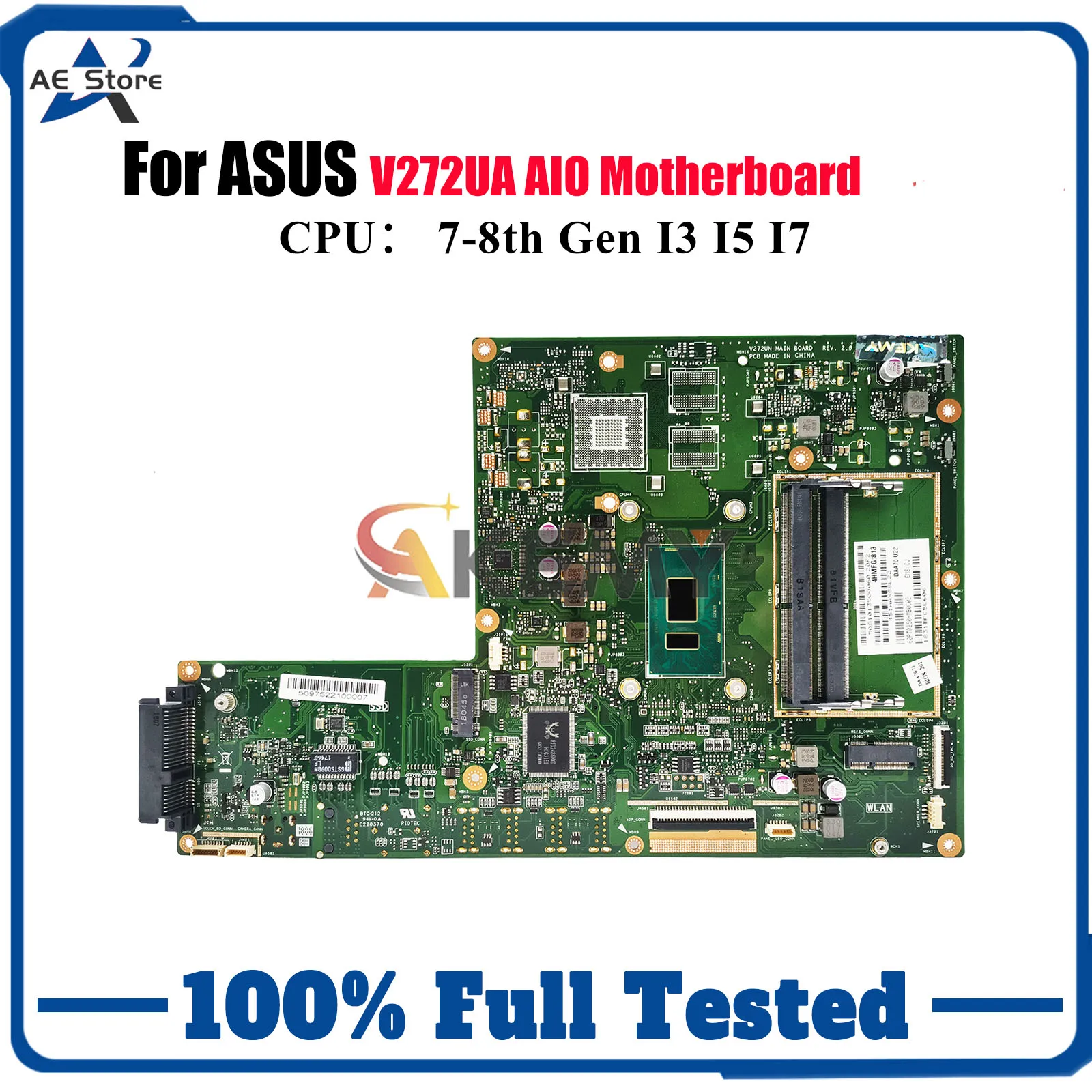 

Материнская плата V272UA для ASUS Vivo AiO V272UN V272U V272UA, материнская плата с процессором I3 I5 I7, 100% тестирование, ОК, быстрая доставка, высокое качество