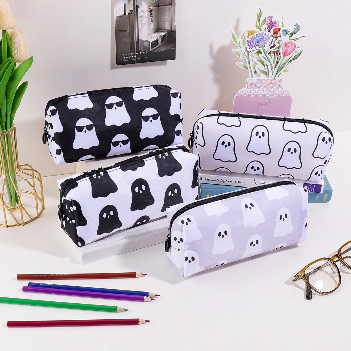 Pencil Case, Large Capacity Portable Fun Quirky Pattern, Desktop Organizer Stationery Storage for School Students, Novelty Gift
