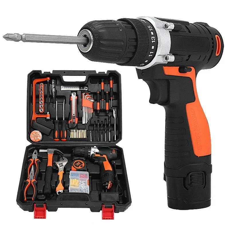 

12V Portable Lithium Battery Power Cordless Impact Drill Multifunction Electric Hand Drill Industrial Electric Screwdriver Set