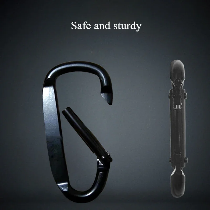 50pcs Free Custom Logo Metal Carabiner Clip D Shape Spring Snap Hook Buckle Aluminum Alloy Key Ring for Camping Hiking Keychain