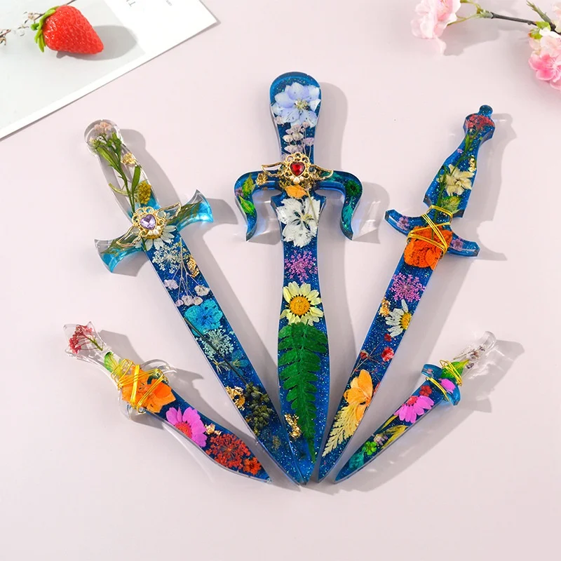 Moule en Silicone fait à la main, mélange de bricolage, coupe-épée, couteau en forme de bijoux, moules en résine époxy cristal, artisanat, outils de moulage de bijoux