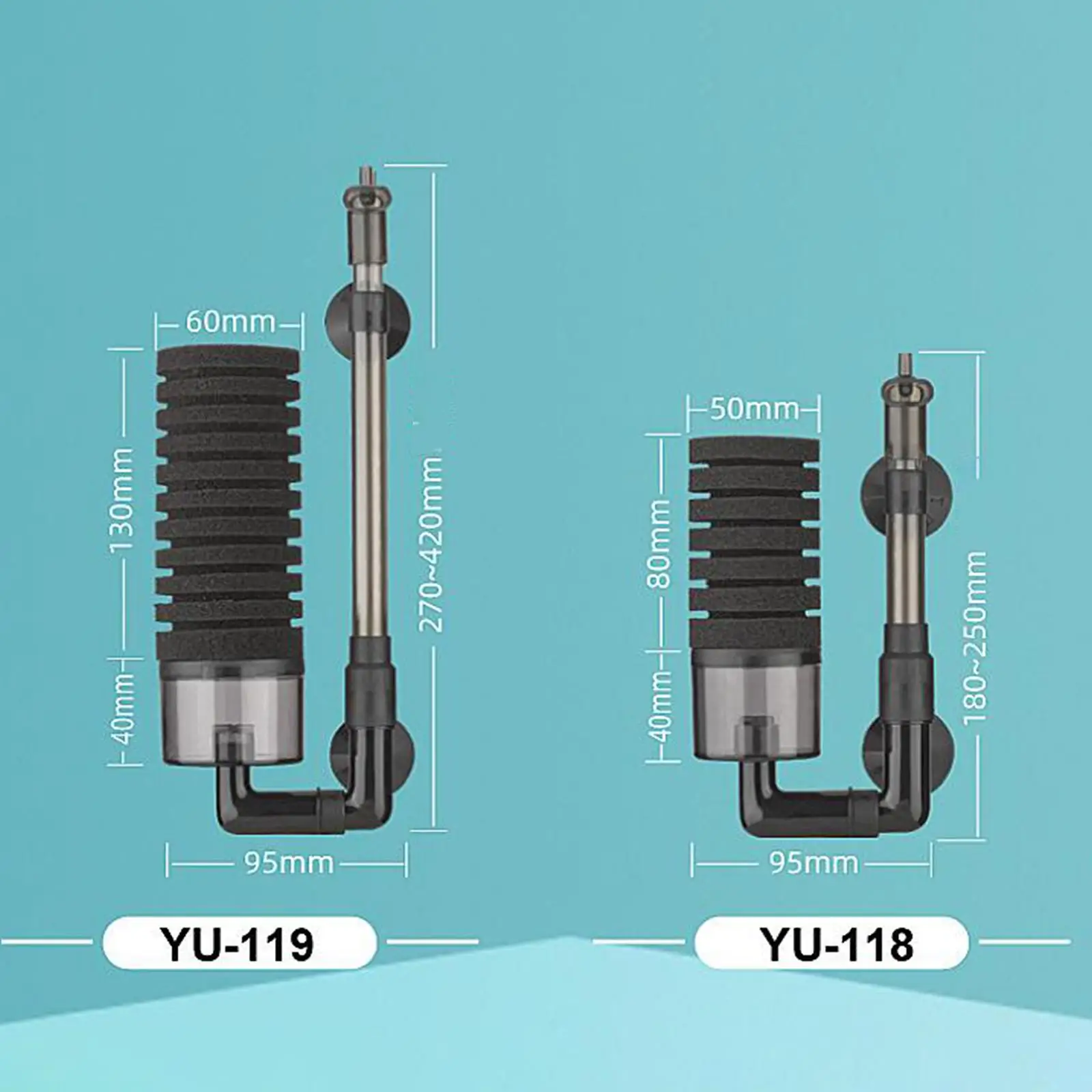 3 in 1 Aquarium Fish Tank Sponge Filter Cycle Filtration Vacuum Suction Pump Equipment Increase Oxygenated Mute