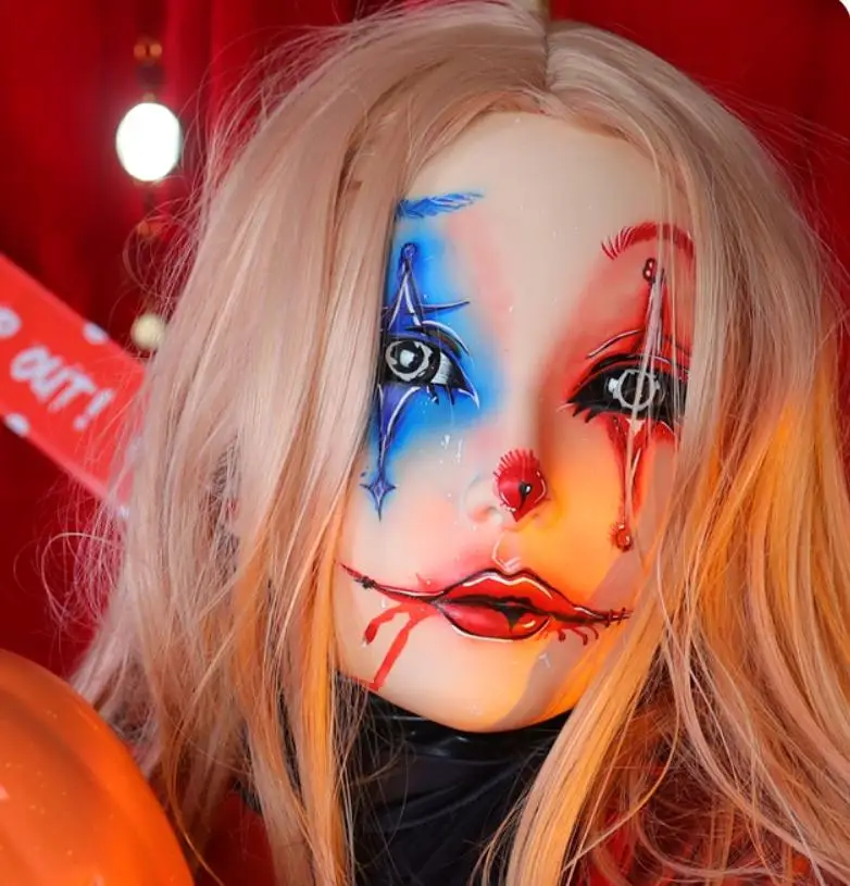 

(Harley) Ручная работа для женщин/девочек, полимерный и латексный капюшон, полная голова, японский персонаж мультфильма, косплей, трансвестит, кукла кигуруми, маска