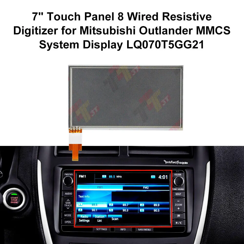 7 inch Navigation LCD Touch panel FOR Mitsubishi Outlander Digitizer Glass MMCS system display of LQ070T5GG21