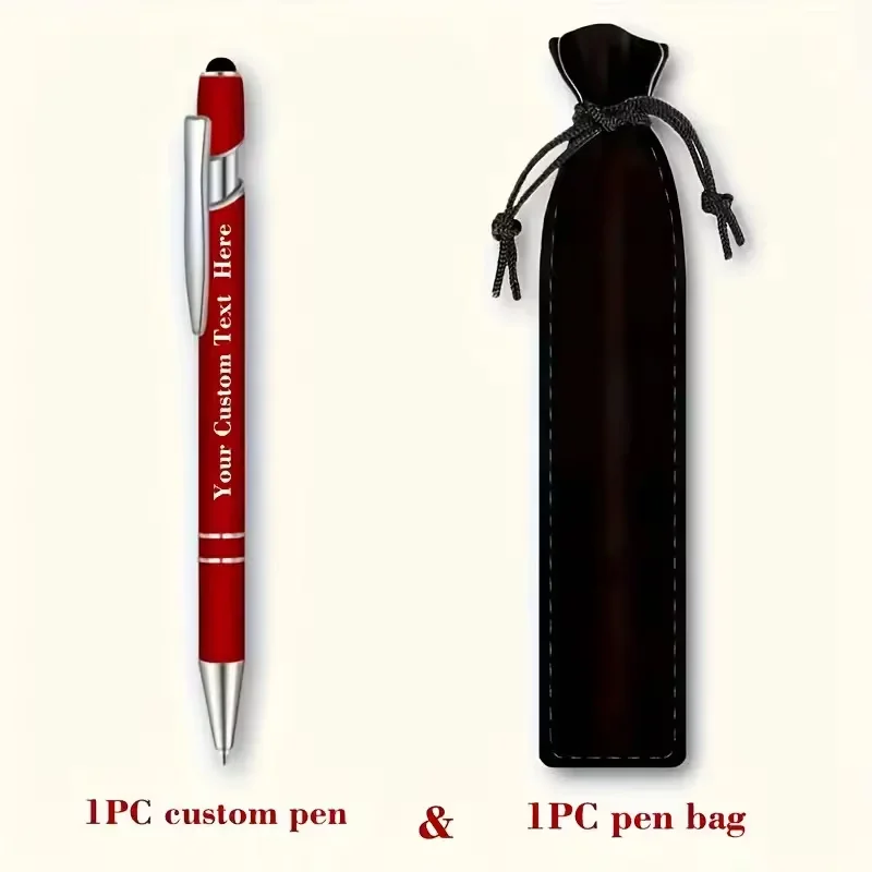 Personalized Custom Logo Can Be Laser-Engraved with Name and Date. 1-Piece Set (1 Pen + 1 Pen Case) Can Be Customized with Multi-Color Metal Ballpoint Pens - Retractable, Lightweight and Durable, Medium-Sized Pen Tip - Available in Various Colors (Purple, Blue, Red, Green, Pink, Black) - Perfect for Business, Office Supplies, School Supplies, Back-To-School and Graduation Gifts, Personalized Pens