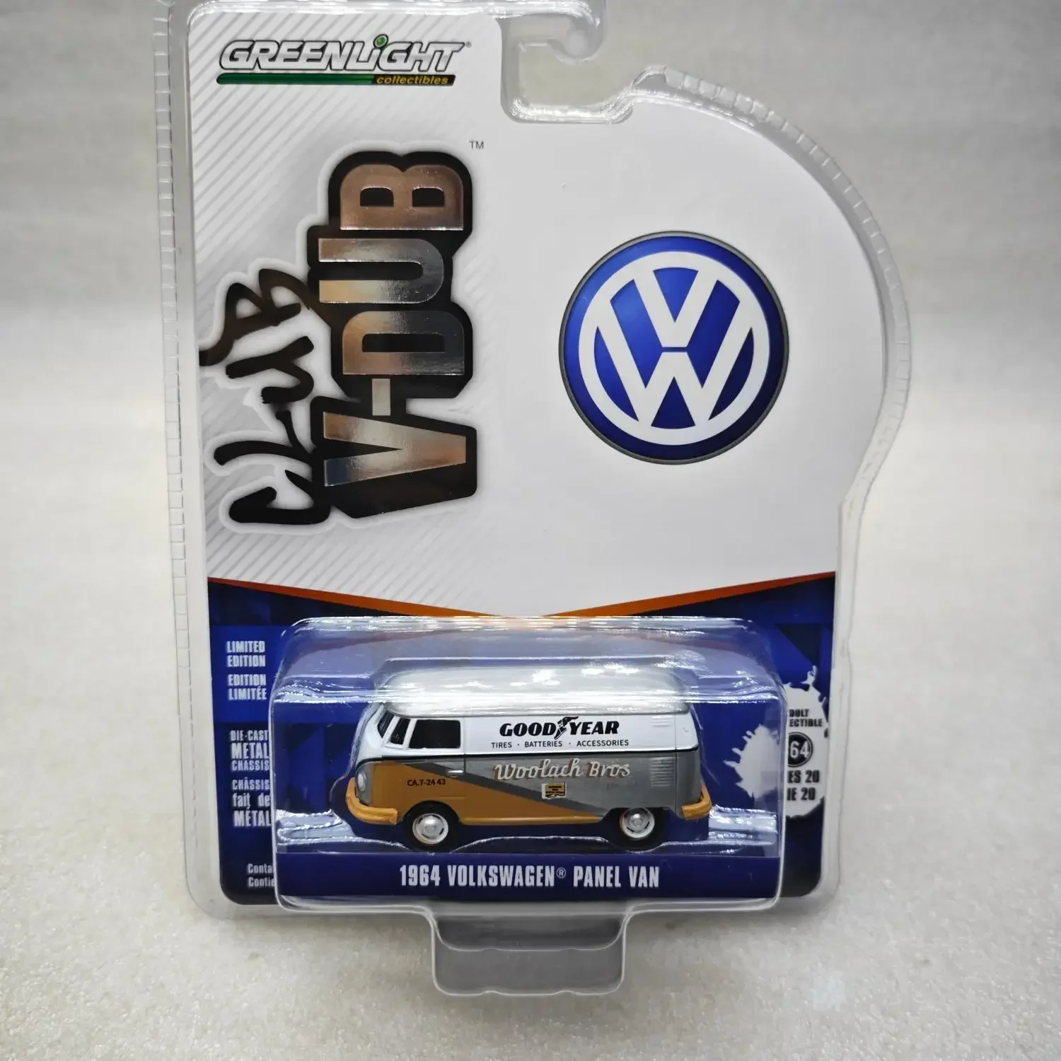 

Greenlight 1:64 Club Vee Dub 1964, панель Volkswagen, фургон, игрушка из сплава в твердом переплете, модель автомобиля