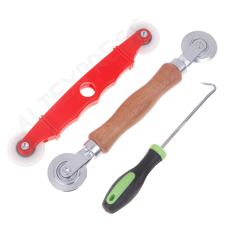 طقم عجلة ضغط شبكية لباب الشاشة مكون من 3 قطع، أدوات إصلاح أسطوانة تثبيت النافذة