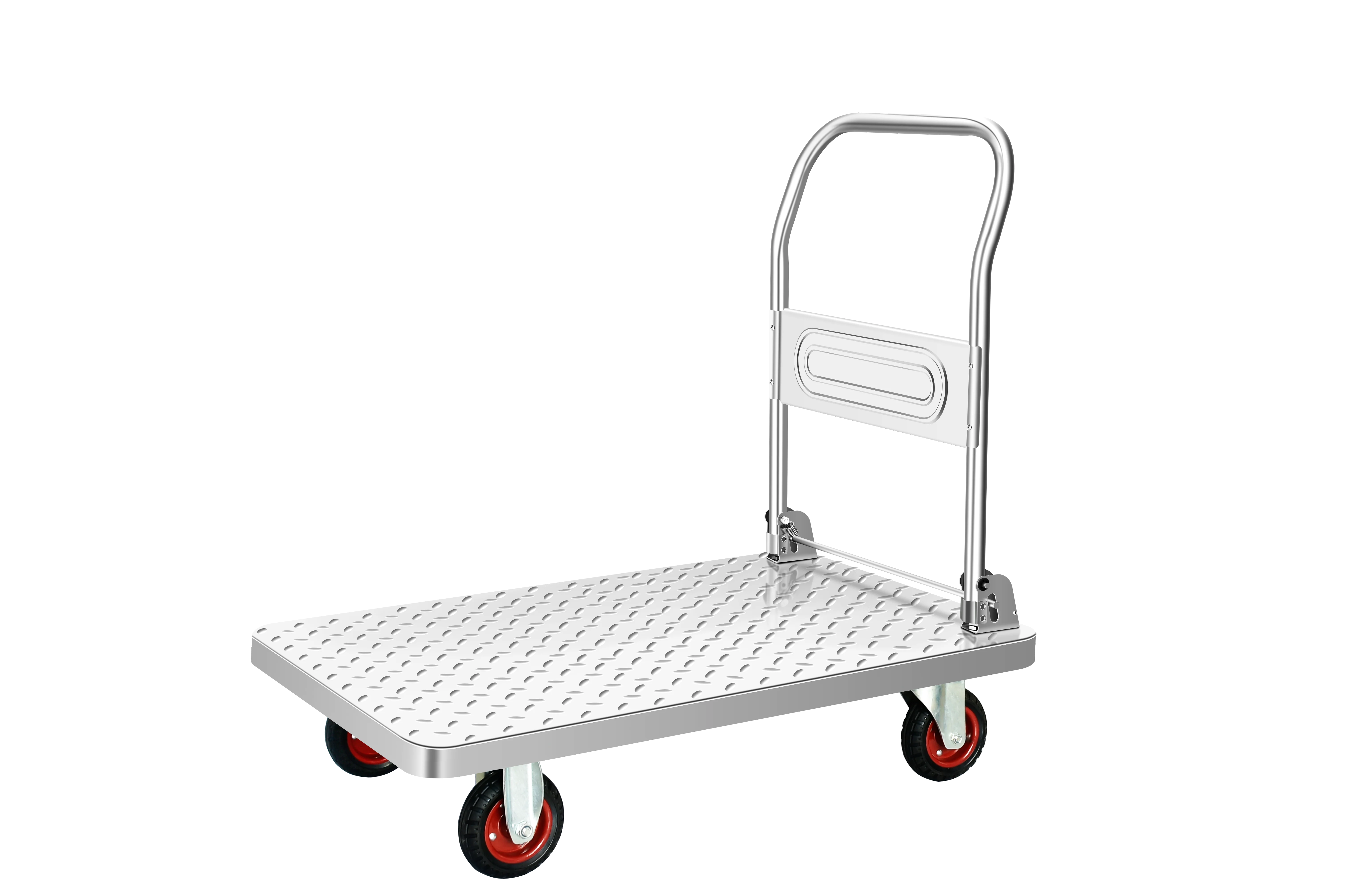 شاحنات منصة عربة حديدية مع سياج شاحنة يدوية قابلة للطي عربة منصة محمولة دوللي قابلة للطي مع سلك شبكي