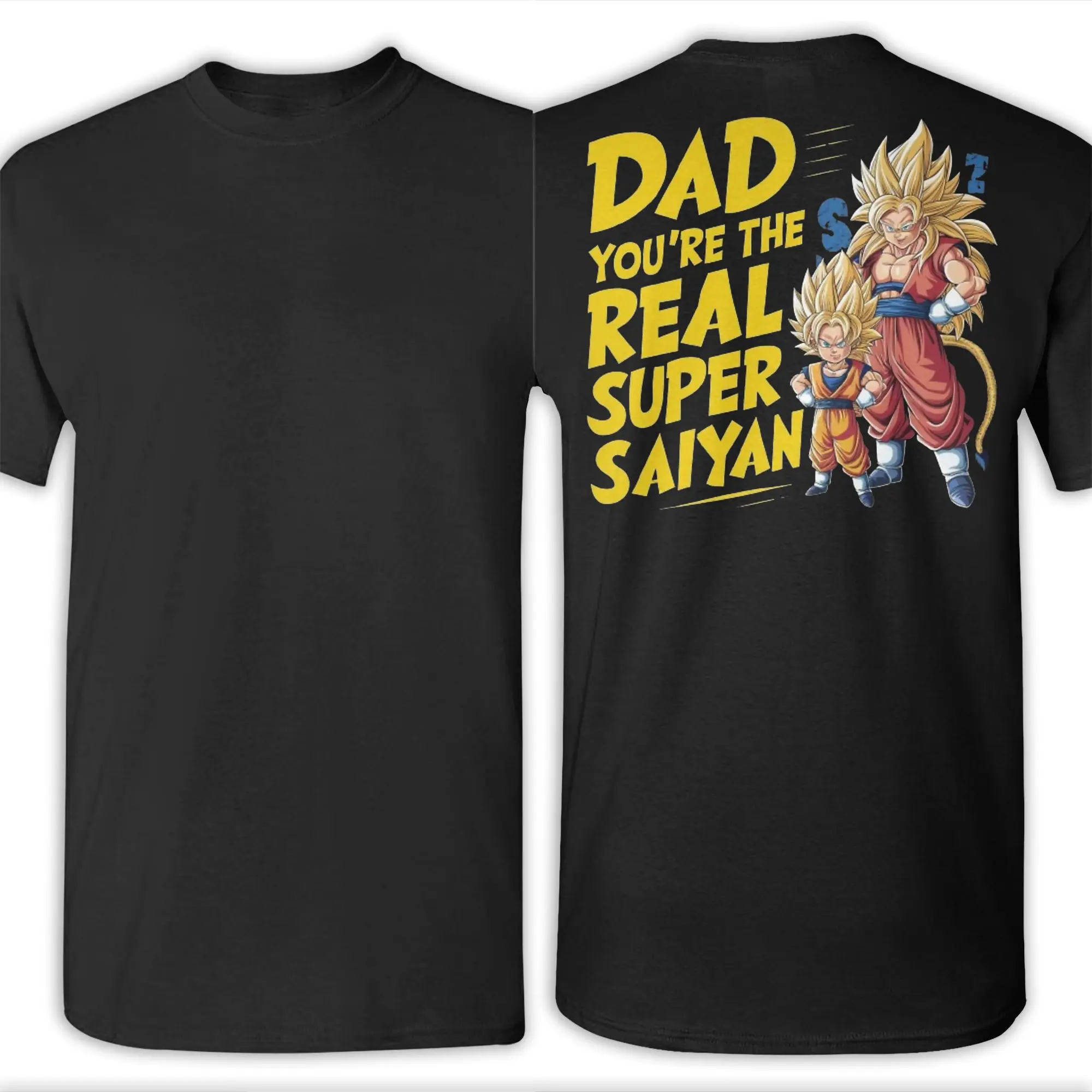 Dragon Ball DAD You're Real Super Saiyan T-Shirt Męski Bawełniany Topy Retro O-neck Krótki Rękaw