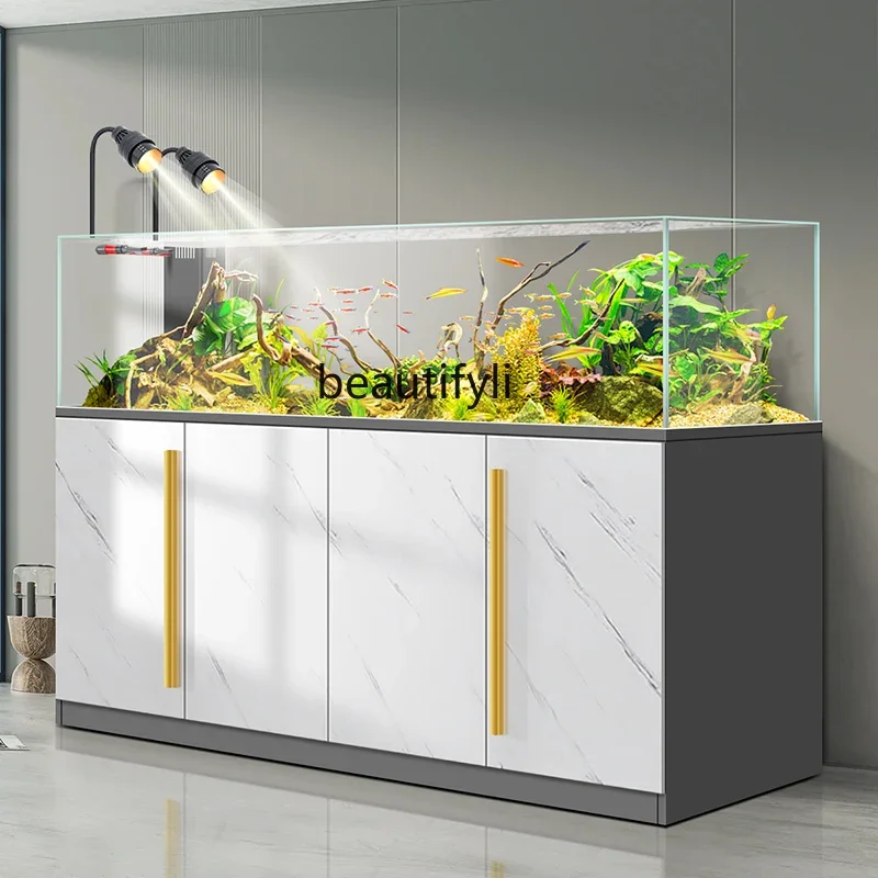 Fish Tank Living Room Stream Tank Household Minimalist Bottom Filter Ecological Change Water Landscape Grass Tank