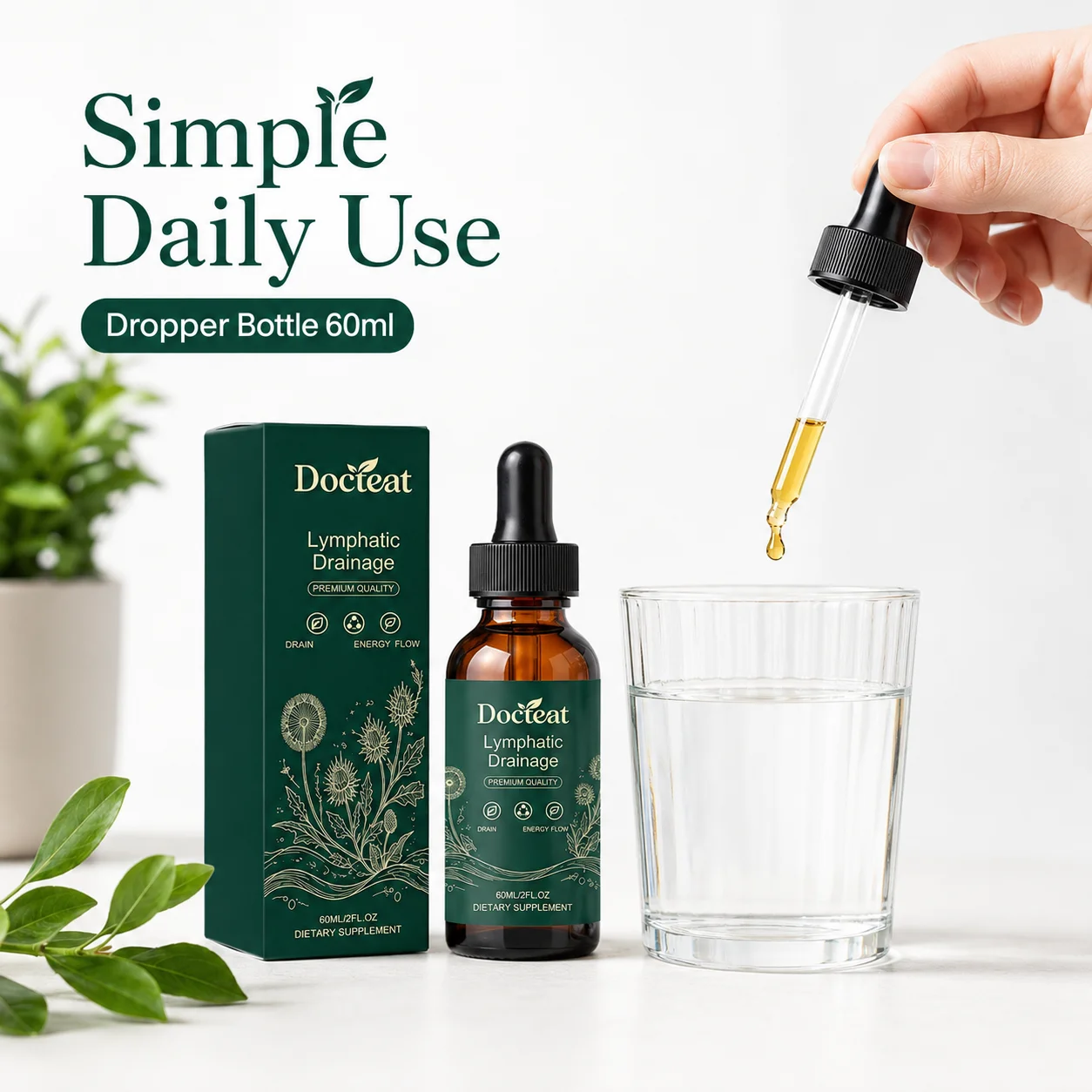 Lymphatic Drainage Drops Liver Repair 60ml Natural Herbal Extract Liquid Drops Gentle Formula for Women and Men Daily Care
