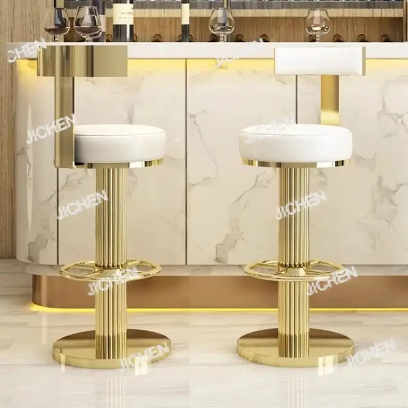 

JC Барные стулья с регулируемой высотой, кухонные поворотные золотисто-белые дешевые барные стулья, современная промышленная подлокотник, банкетная мебель высокого класса