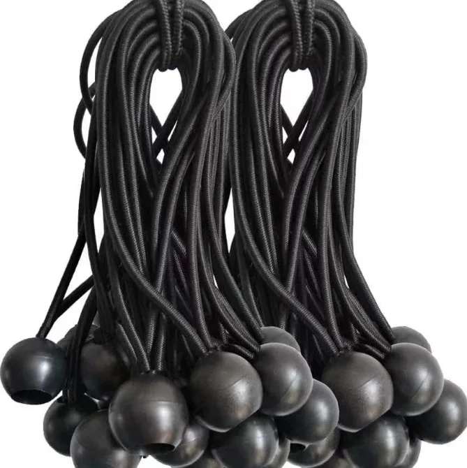 Multi-functional Elastic Tent Fix Cords Black Ball Bungee Loop Strap Tarpaulin Canopy Fixed Rope Outdoor Camping Tent Accessorie