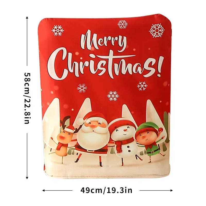 1PC Christmas Chair Back Cover Stretch Dining Room Chair Back Protector Kitchen Hotel Banquet Xmas Decoration Removable