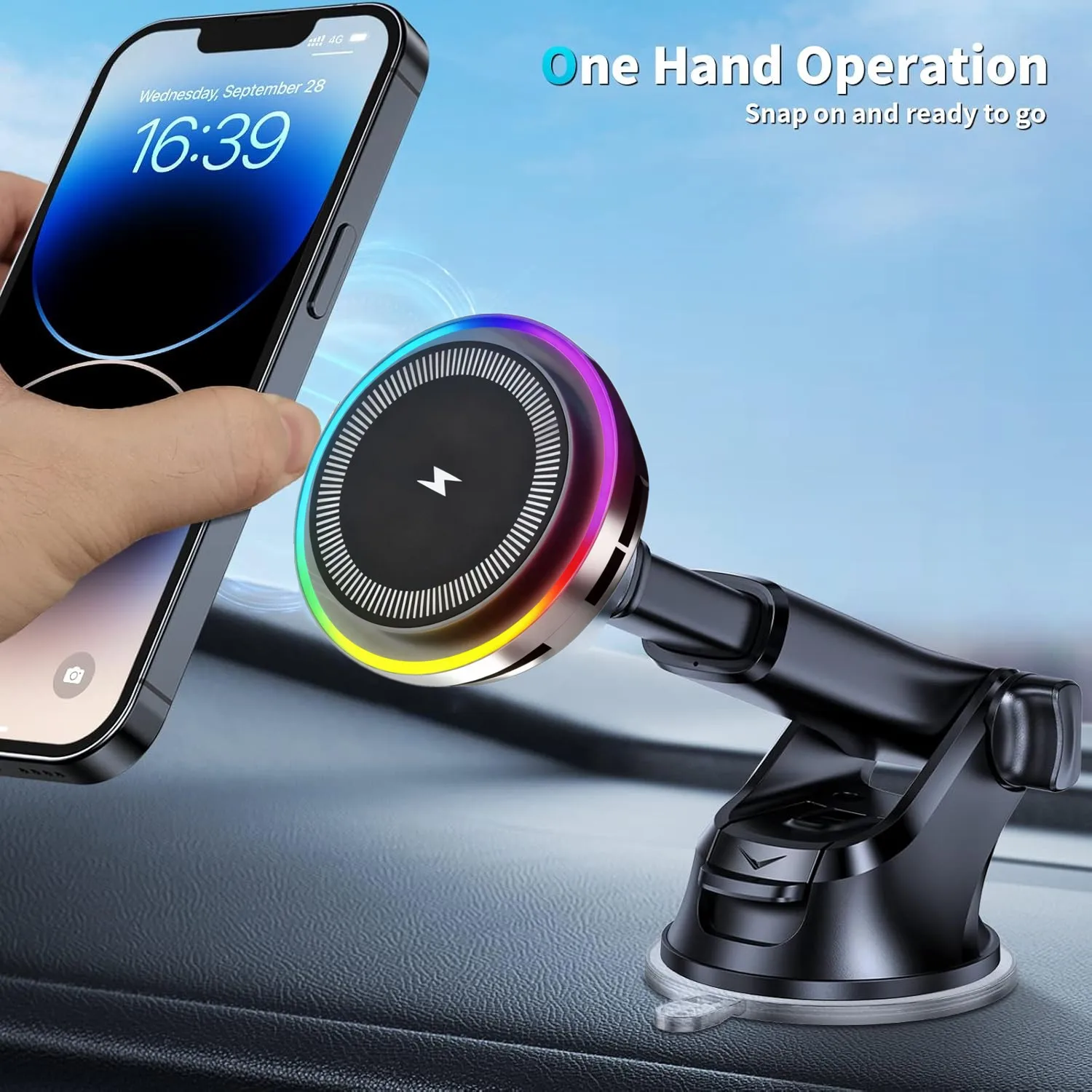 Magnetic Car Phone Holder Wireless Charger With Cooling Charging Stand Heat Resistant Maxsafe Cradle Induction Charger For iPhon